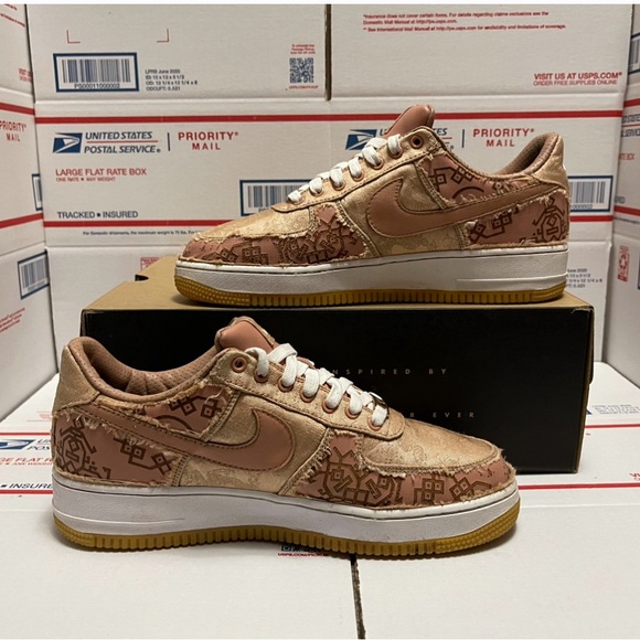 CLOT X Nike Air Force 1 Low “Rose Gold Silk” - Picture 5 of 7